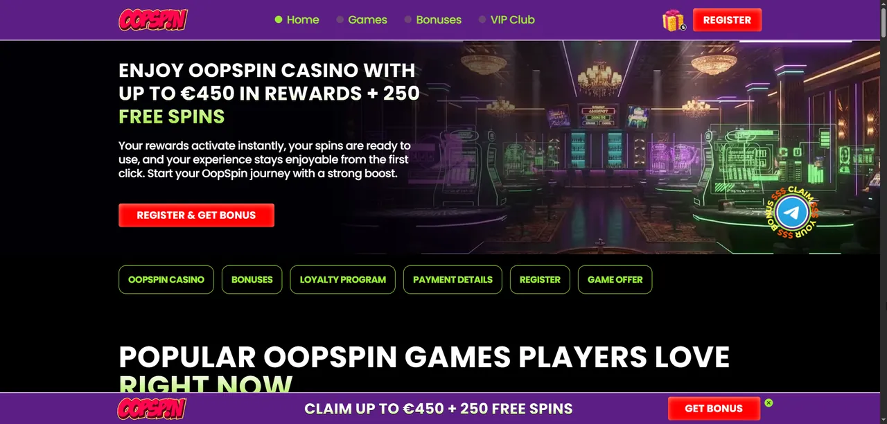 Oopspin Casino – Plateforme de Jeux Moderne 2026 Casino